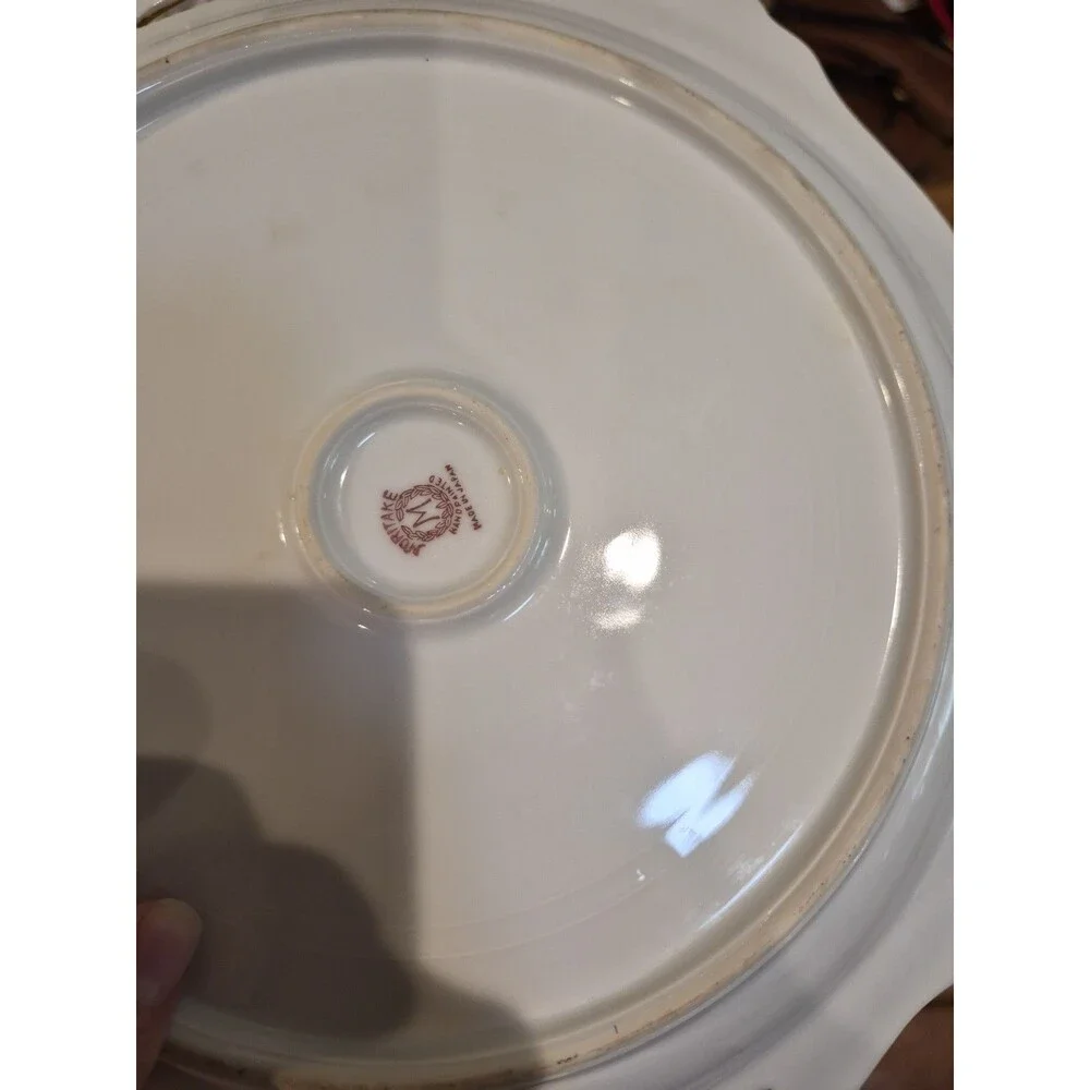 Early Noritake Hand-painted China Cake Service With 6 Cake Plates